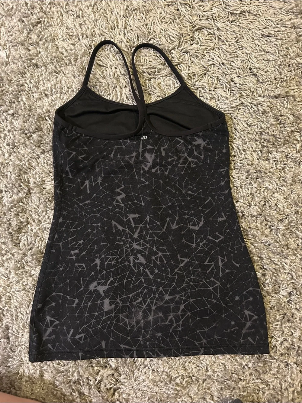 lululemon athletica Black Geometric Strappy Tank Size 6